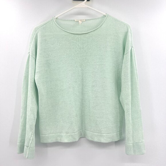 Eileen Fisher Sweaters - Eileen Fisher Aqua 100% Organic Linen Boxy Fit Sweater Women's XS
